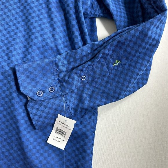 New Robert Graham Limited Edition Delvin Navy Blue Button Up Shirt Flip Cuff 3XL - Picture 3 of 10